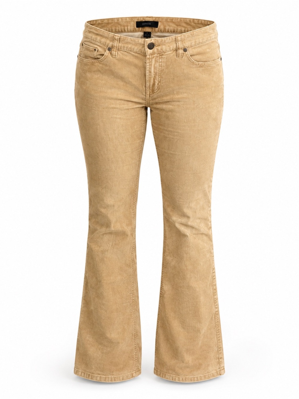 Express Y2K Super Soft Thin Corduroy Bootcut Flare Pants Tan Size 6